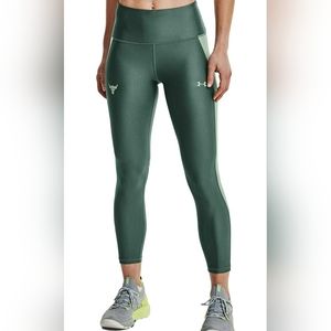 NWT Under Armour Women's Project Rock 7/8 Ankle Leggings Green Size XS